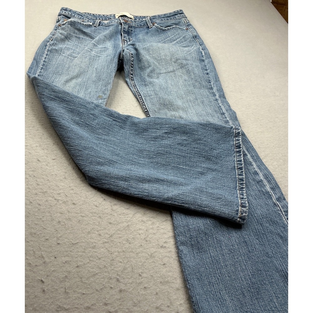 Aeropostale Y2K Stretch Bootcut Jeans Medium Wash Distressed‎ Size 9/10R Denim